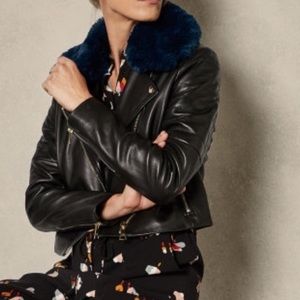 Ted Baker Black Leather Moto Jacket